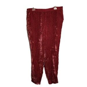 BODEN Raspberry Red Velvet Joggers Size 12